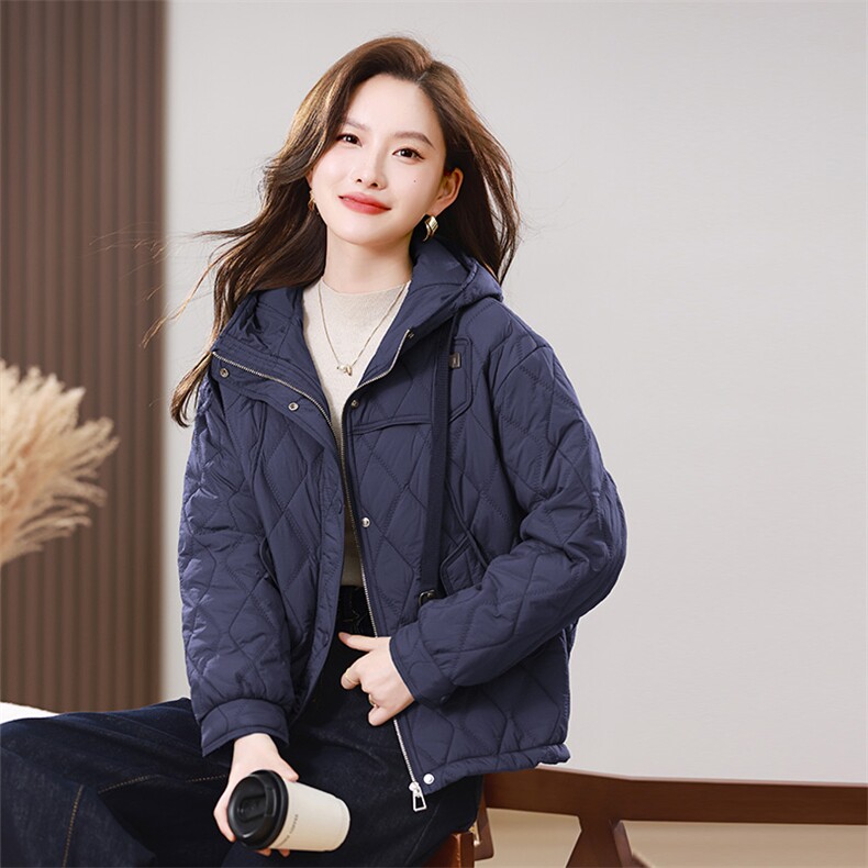 2025年冬装新款时尚休闲连帽棉衣外套，女装棉衣/棉服，雪樱依海