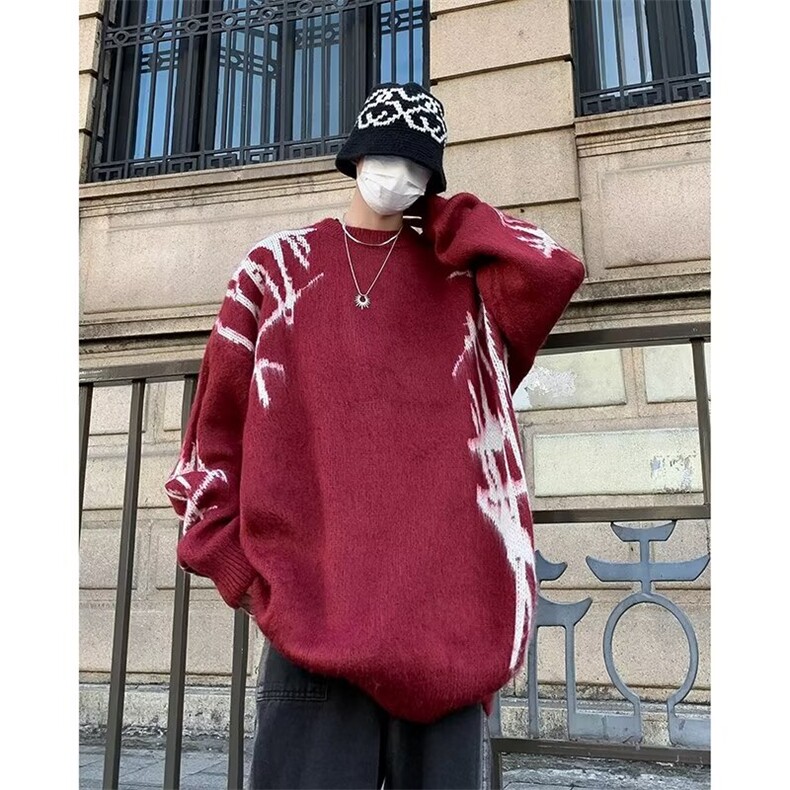 美式圆领毛衣男慵懒风休闲针织衫X7151P65,男装针织衫/毛衣,星座1116-2