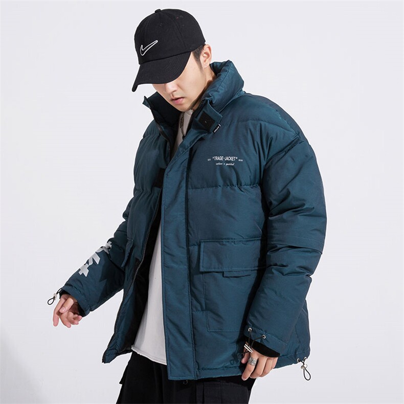 日系新款变色龙棉衣男亮面反光棉袄立领面包服棉服3367-P80控138,男装棉衣,星座207