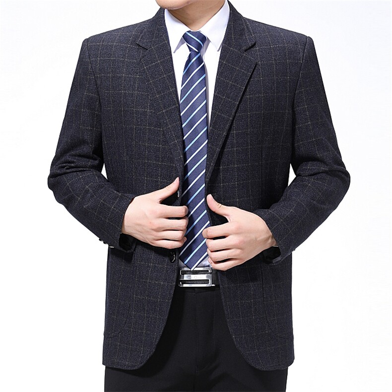2023年秋季新款休闲西服商务西装中年男士单西弹力宽松外套男,男装西服,电商B212（原钱塘6029）