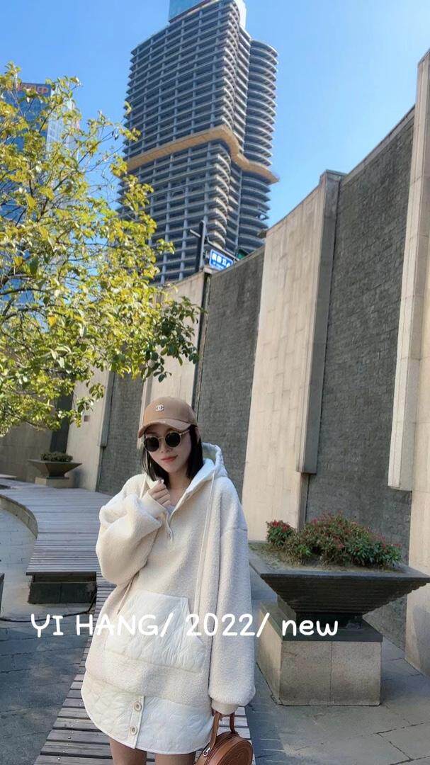 颗粒绒压格加绒卫衣一杭主推款，女装卫衣/绒衫，一杭