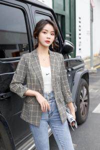 时尚格子西装，女装西装，咔蒂妮
