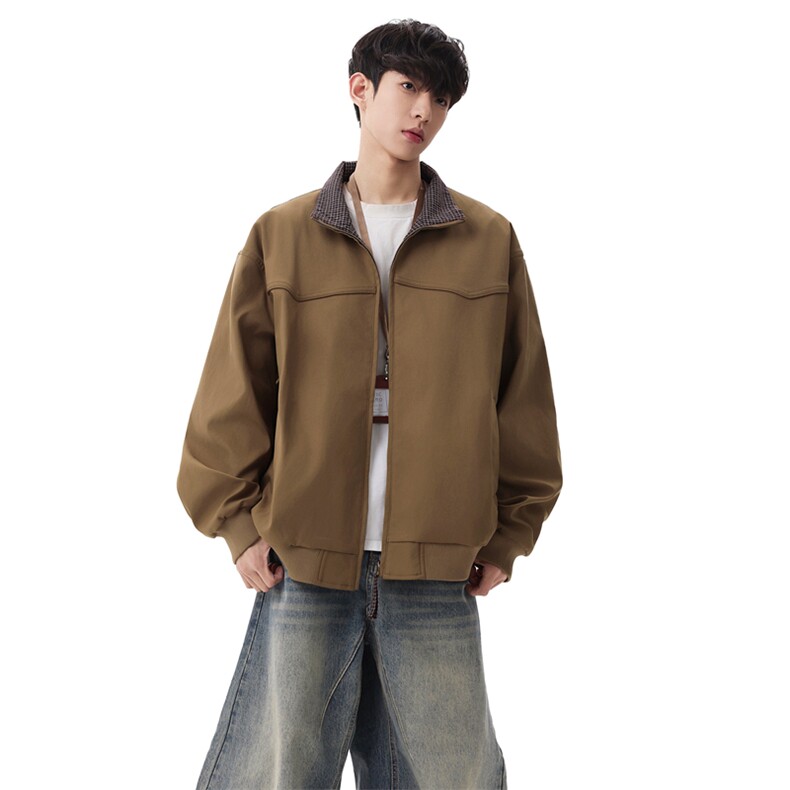 春季新款复古工装夹克男立领拉链宽松休闲外套XZ309JK8617P73,男装夹克,星座309（原A406）