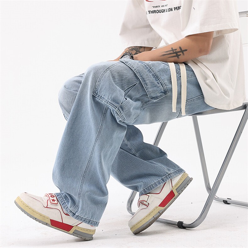 美式高街水洗牛仔裤潮流宽松工装休闲裤A161-ZK818-P55,男装牛仔裤,电商A161