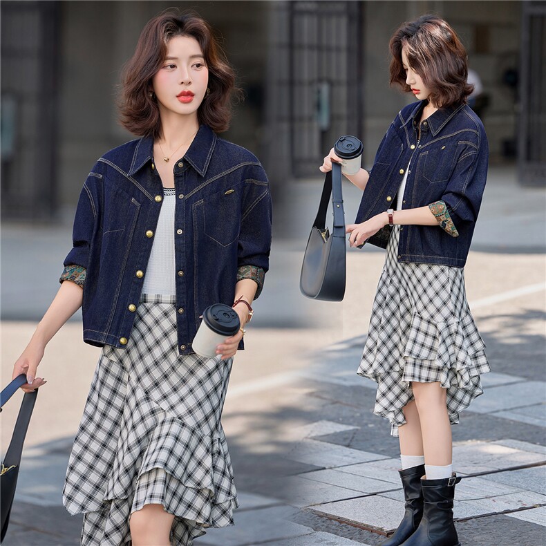 2025年秋季新款牛仔外套休闲短款牛仔上衣，女装短外套，慕依路