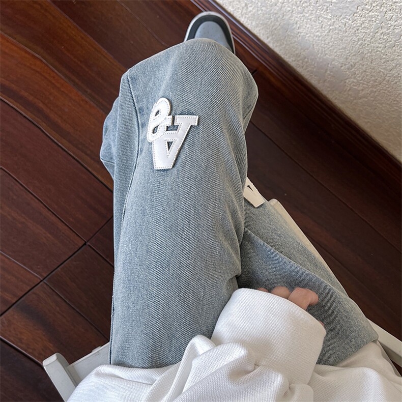 B221美式ins高街小众纯色百搭牛仔裤LK22085-P60控78,男装牛仔裤,电商B221