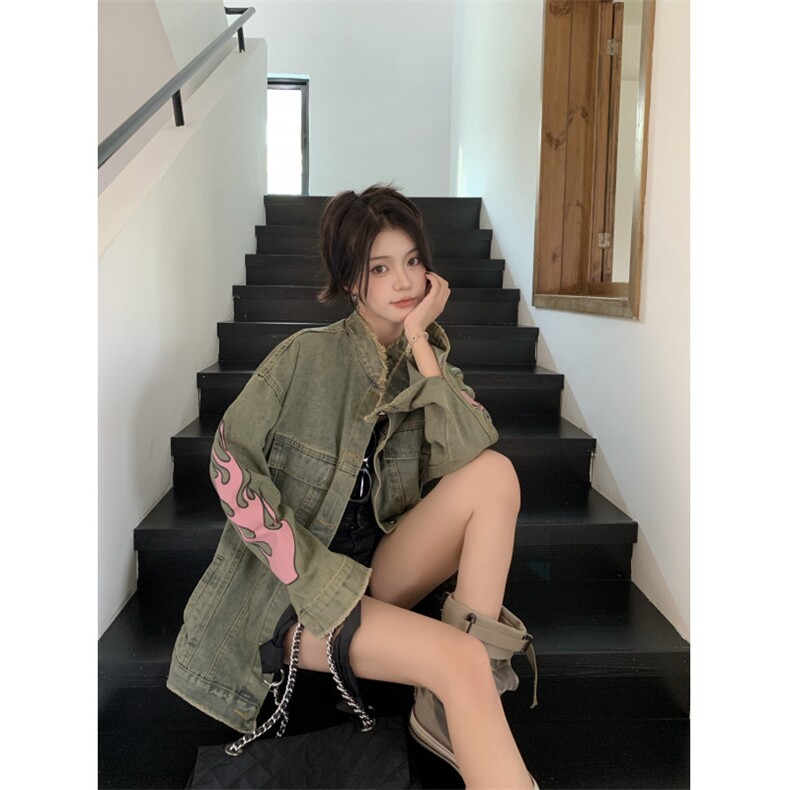 A431-P88高街外套潮oversize宽松复古小众潮流个性牛仔夹克，男装夹克，星座911