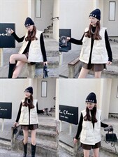 和尚领羽绒马甲，女装马甲，柳梢青