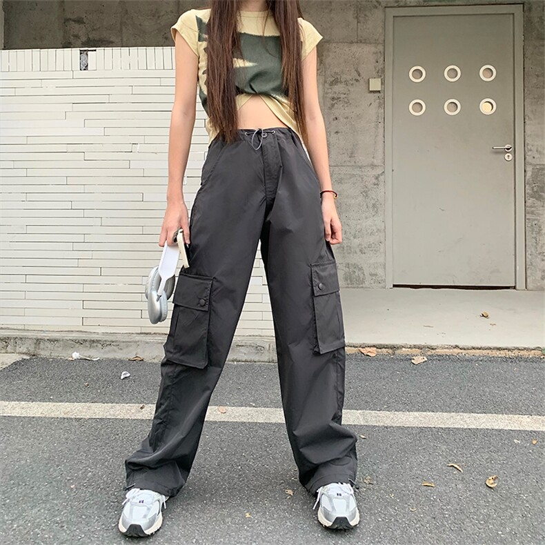 薄款速干工装裤女夏季显瘦哈伦休闲裤高腰阔腿美式运动裤B88P45,男装休闲裤,星座1116-2