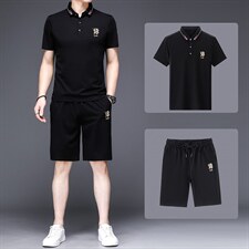 中年运动套装男2023夏季薄款短袖冰丝宽松休闲时尚百搭男装，男装休闲套装，电商B212（原钱塘6029）