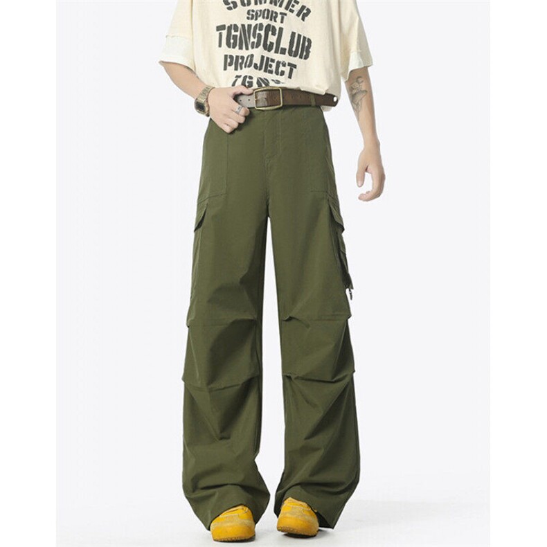 伞兵工装裤男潮牌夏季宽松直筒褶皱阔腿裤子男痞帅休闲裤K10160，男装工装外套，星座1116A（原606A-3）
