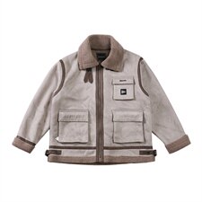 【】A003-HJ5052-P130秋冬新款皮毛一体机械棉衣外套白底，男装夹克，电商A003
