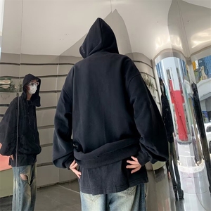 开衫连帽卫衣男生春秋季潮牌痞帅炸街美式复古青少年外套Q43/P58图片