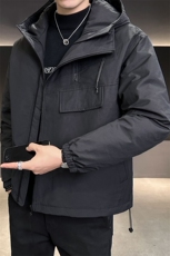 2024新款羽绒服男冬季短款连帽斜拉链羽绒外套B240-YR9863-P225，男装羽绒服，电商B240