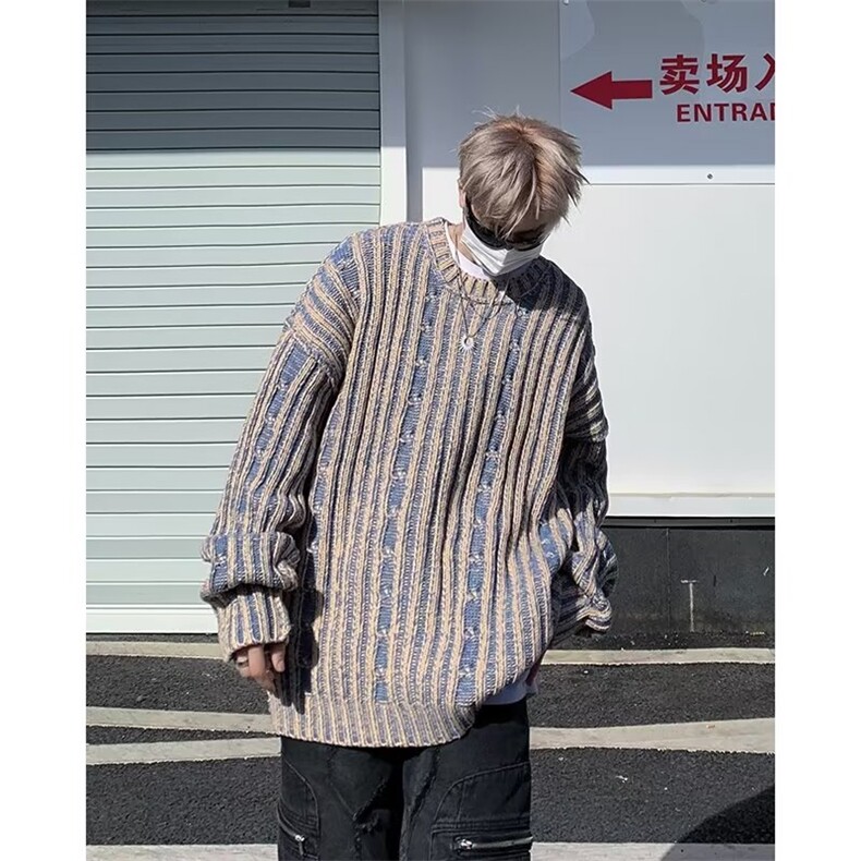 美式圆领毛衣男慵懒风休闲针织衫M299P52,男装针织衫/毛衣,星座1116-2