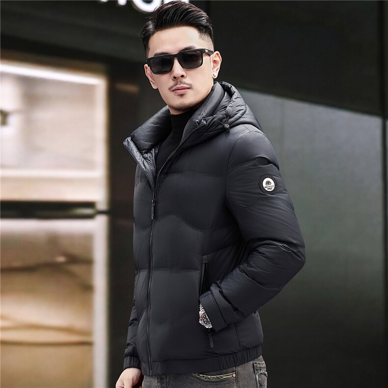 主推新款冬季连帽90绒子白鸭绒羽绒服外套中年男装加厚羽绒服夹克,男装夹克,钱塘723