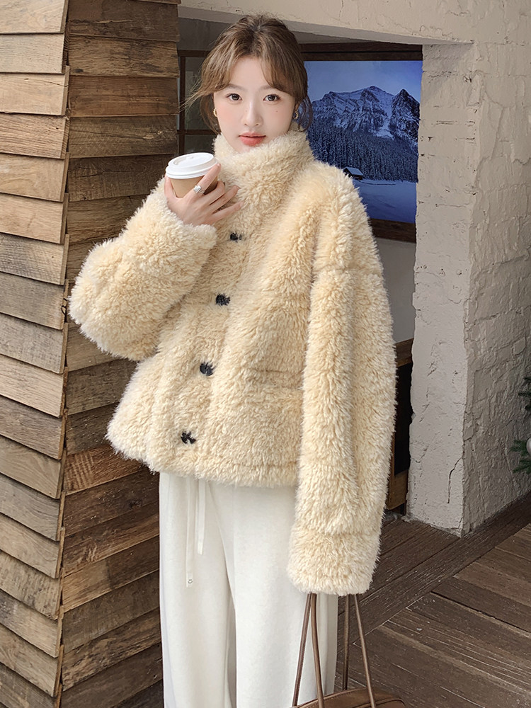 现货冬装双面穿加厚羊羔毛皮毛一体外套浙宝208-8057-P185K278,女装短外套,浙宝208