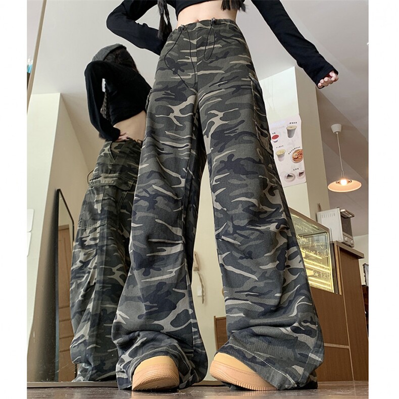 美式高街裤子男潮痞帅炸街迷彩牛仔休闲裤情侣XZ212-QNK7010-P48,男装休闲裤,星座212