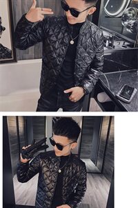 社会小伙冬季中国风盘扣棉衣修身复古唐装外套 M2912-P115控150图片
