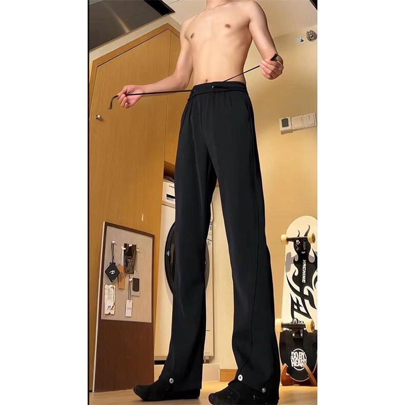 美式高街hiphop冰丝铆钉微喇休闲裤货号K2426P55,男装休闲裤,电商A063