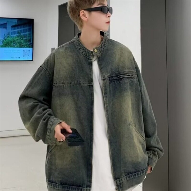 DW302-P68新款美式复古水洗做旧牛仔外套男女春秋季夹克宽松上衣,男装夹克,星座603-2