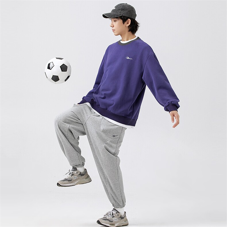 外27-2GANYOU日系纯色发泡印花针织卫衣WY09-P75,男装卫衣,新杭派外27-2