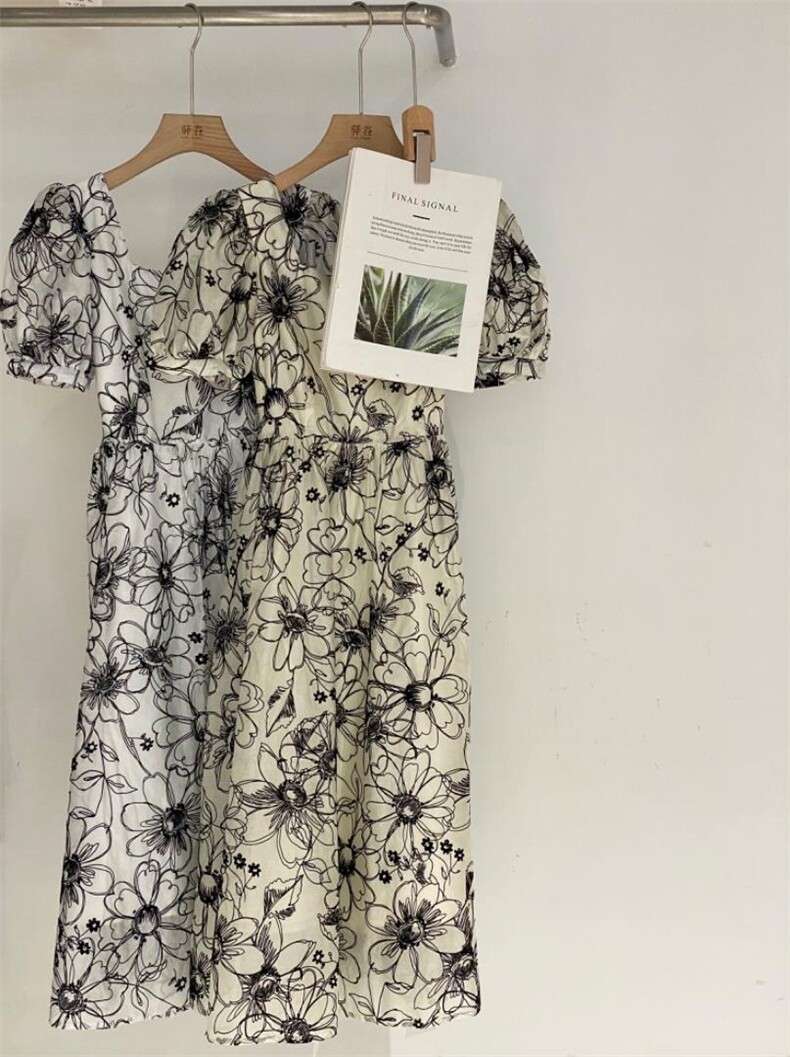 植绒连衣裙，女装连衣裙，驿谷