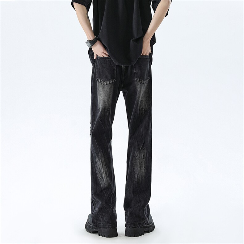 B221美式ins高街暗黑小众夏季重工艺破洞牛仔裤LK24173-P65控88,男装牛仔裤,电商B221