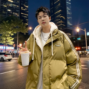 棉衣男冬季新款港风假两件宽松连帽学生棉服MY8882-P82图片