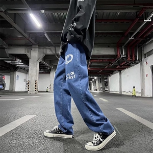 欧美hiphop裤子高街ins潮牌设计感牛仔裤N1233P38图片