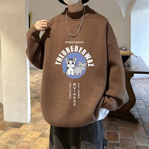 控68半高领毛衣男士大码针织衫男毛线衣男 M18160-P45 加绒款-P65图片