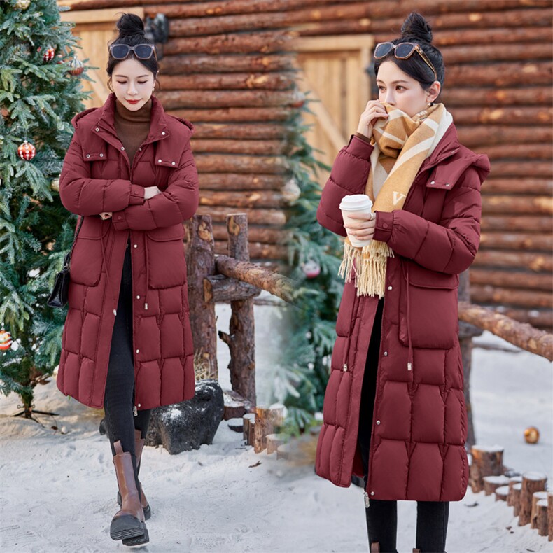 时尚保暖长款羽绒棉服显瘦修身女装棉衣外套，女装棉衣/棉服，利佳可人