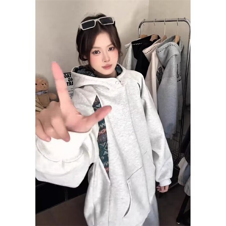 复古撞色拼接圆领套头卫衣男女潮牌宽松情侣上衣513AWY2521P38,男装卫衣,星座513A