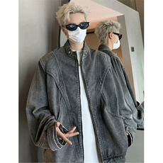 复古牛仔夹克男cleanfit简约高级设计感立领外套J29，男装夹克，星座1116A（原606A-3）