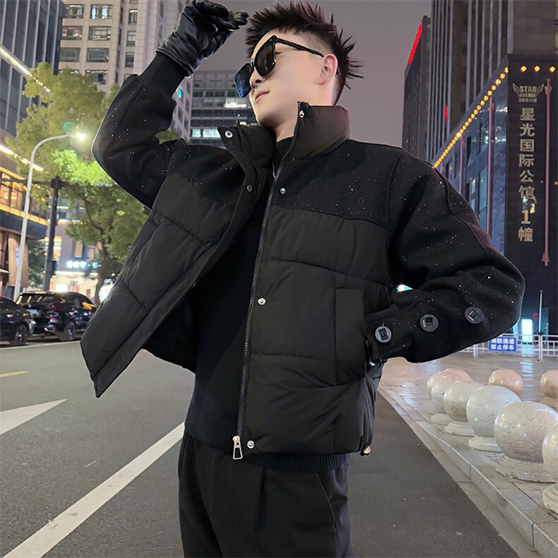 AY102/P118控158秋冬季社会小伙百搭保暖拼接满天星棉衣男图首1,男装棉衣,星座305B-1