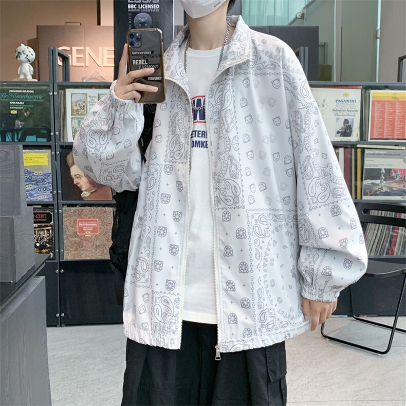 腰果花长袖衬衫春秋季ins港风外套日系痞帅设计感小众W1636-P48,男装夹克,星座512-4