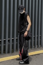 B221美式ins高街小众拼接宽松休闲登山裤冲锋裤LK23110-P65控88，男装休闲裤，电商B221