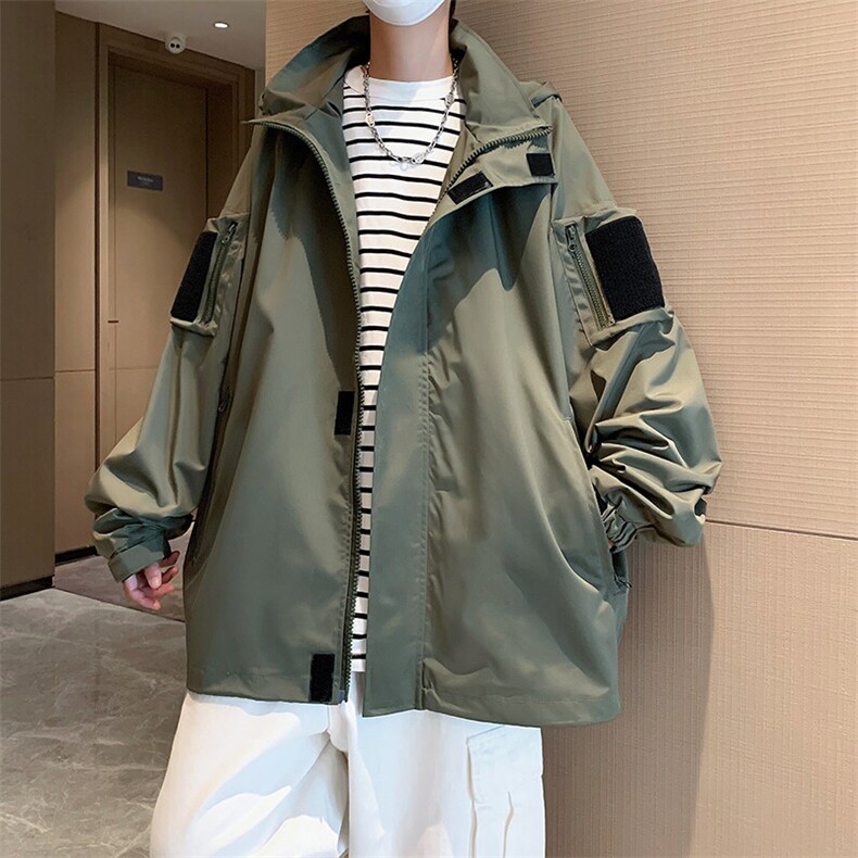 日系机能连帽冲锋衣外套男春秋vibe风潮牌户外工装夹克JK120-P48,男装夹克,星座308B-1