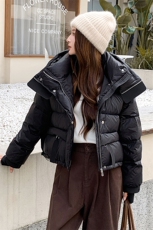 现货可推2025冬装新款加厚白鸭绒气质休闲宽松显瘦羽绒服女，女装羽绒服，时尚风爆