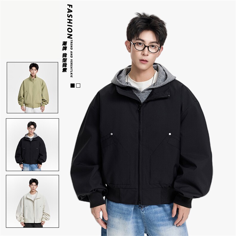 得物二开潮牌时尚立领百搭宽松夹克外套男2025秋新款JK1223-P88,男装夹克,星座1103-3