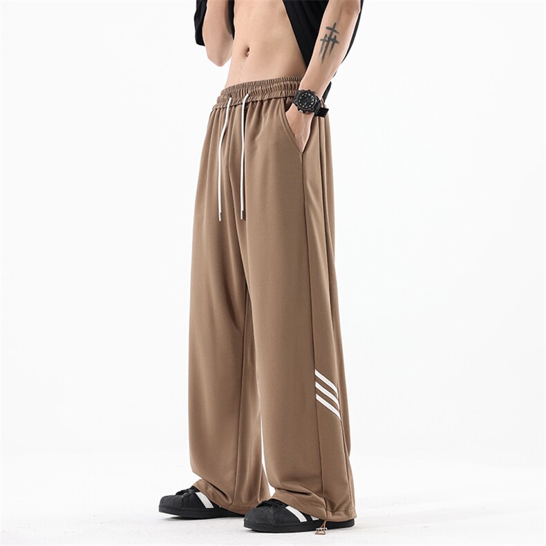 三条杠运动卫裤男款春季美式复古休闲裤子青少年25XK67062特批35，男装休闲裤，电商A042