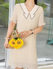 夏季新款压驺连衣裙，女装连衣裙，罗兰春天