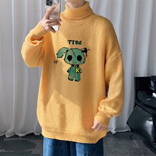 ！2023冬季潮流男士高领毛衣简约保暖针织衫加厚毛线M708P55，男装针织衫/毛衣，电商B220