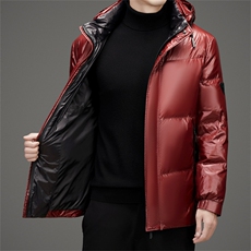 新标90绒防水黑金羽绒服外套男士秋冬青年休闲拆卸帽羽绒服大衣，男装羽绒服，钱塘723