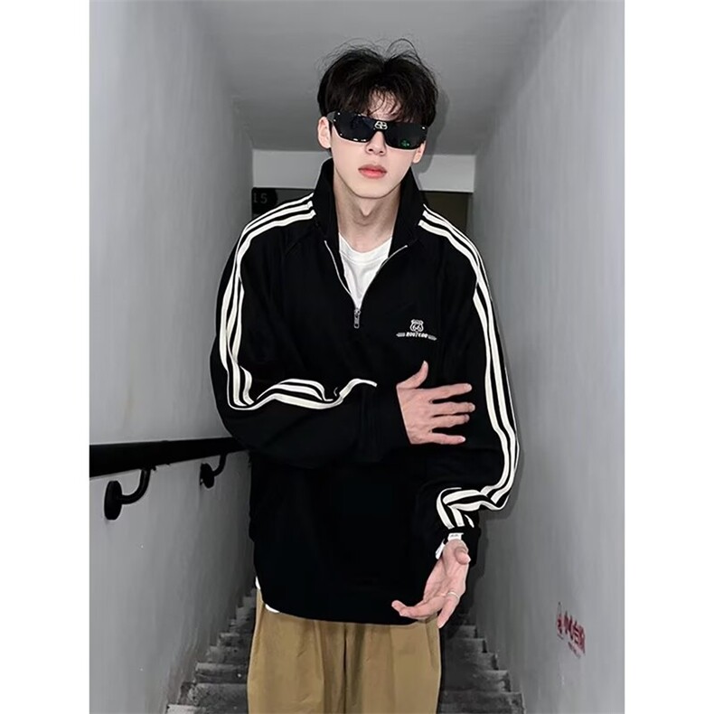 网图现货美式宽松半拉链立领卫衣男W26/P45,男装卫衣,星座205-3