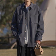 重磅毛呢工装口袋衬衫夹克休闲外穿厚款衬衣DX5669P80控118，男装夹克，电商B413-1