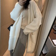 长款坑条大开衫，其它，XTZ style