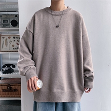 1港风宽松中性情侣潮流纯色大码M-5XL毛衣男外套7979P45加绒P55，男装针织衫/毛衣，星座226-2