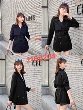 秋装新款：斜纹针织面料休闲风衣外套、M一XXL，女装风衣，拉思维加丝