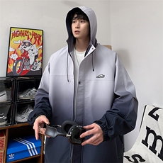 秋冬防水连帽扎染渐变颜色夹克外套冲锋衣宽松版型JK9262P-75，男装夹克，电商A128